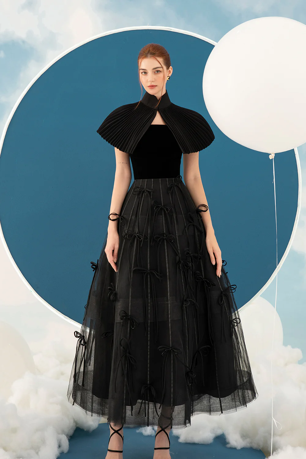 Adela Cape Bustier Dress - Image 3