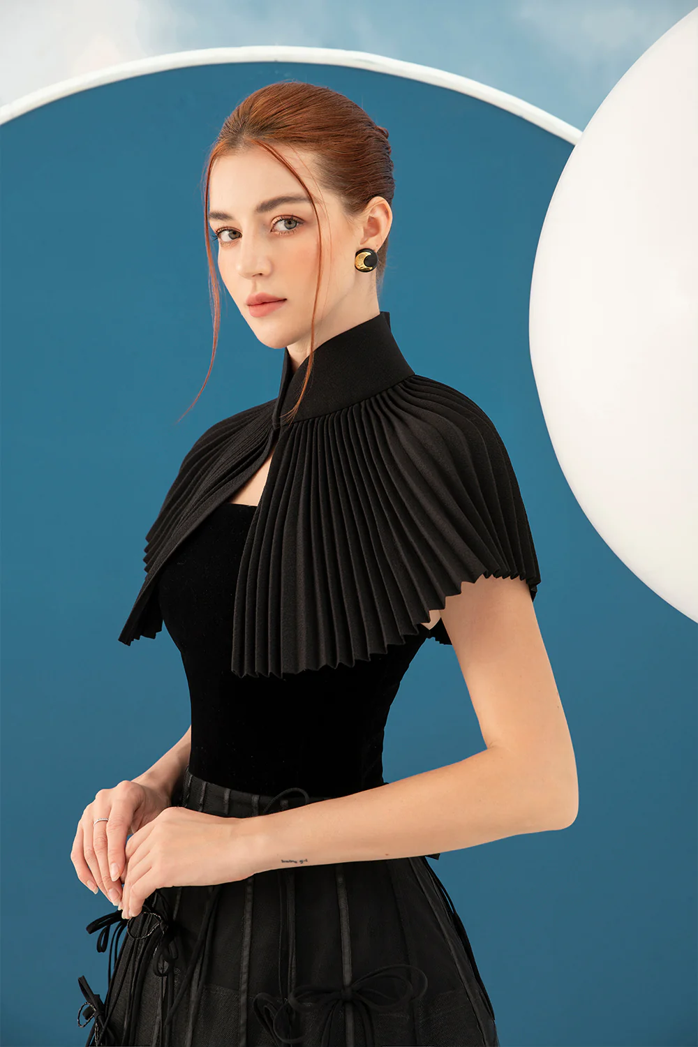 Adela Cape Bustier Dress - Image 4