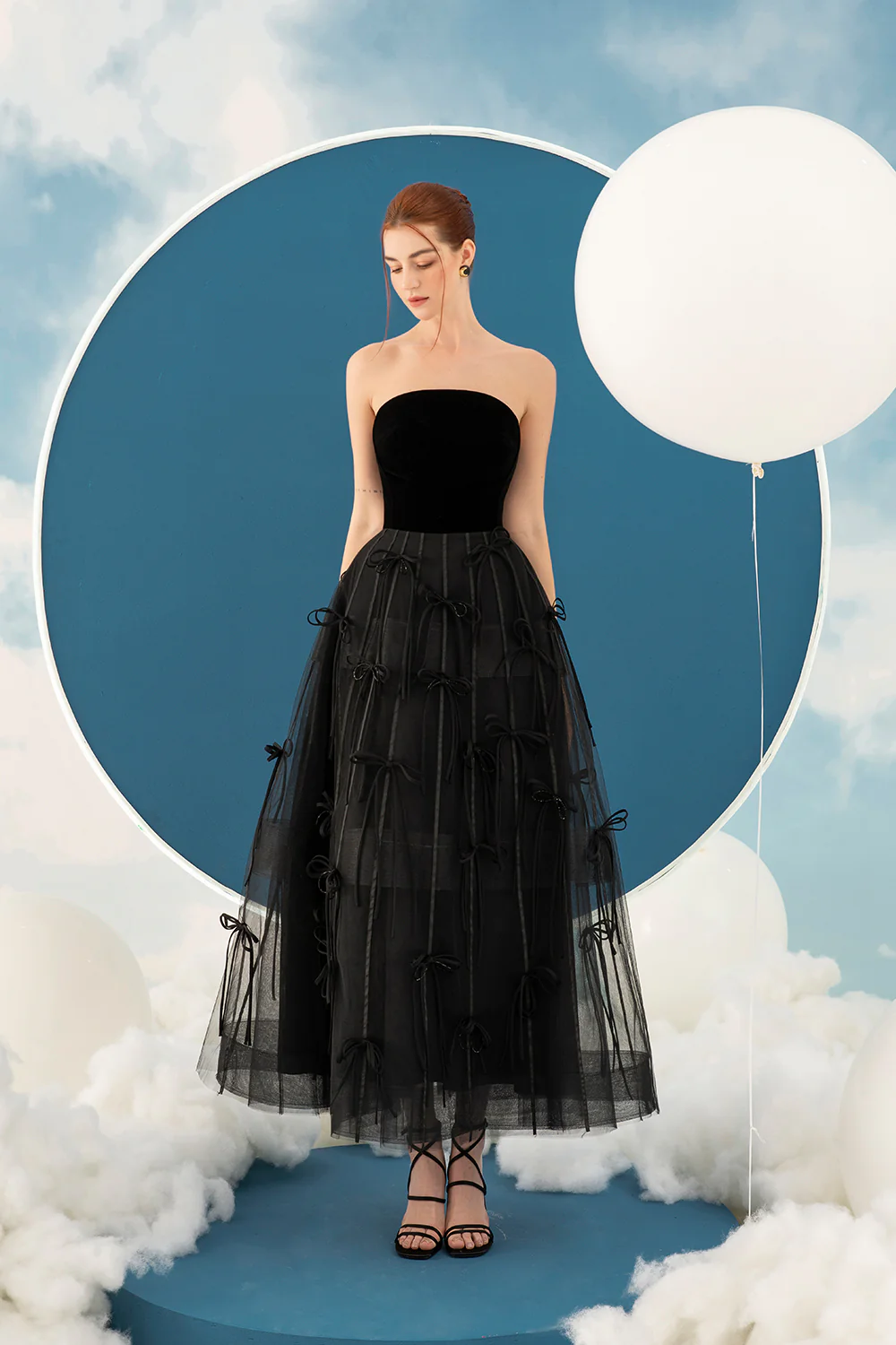 Adela Cape Bustier Dress - Image 5