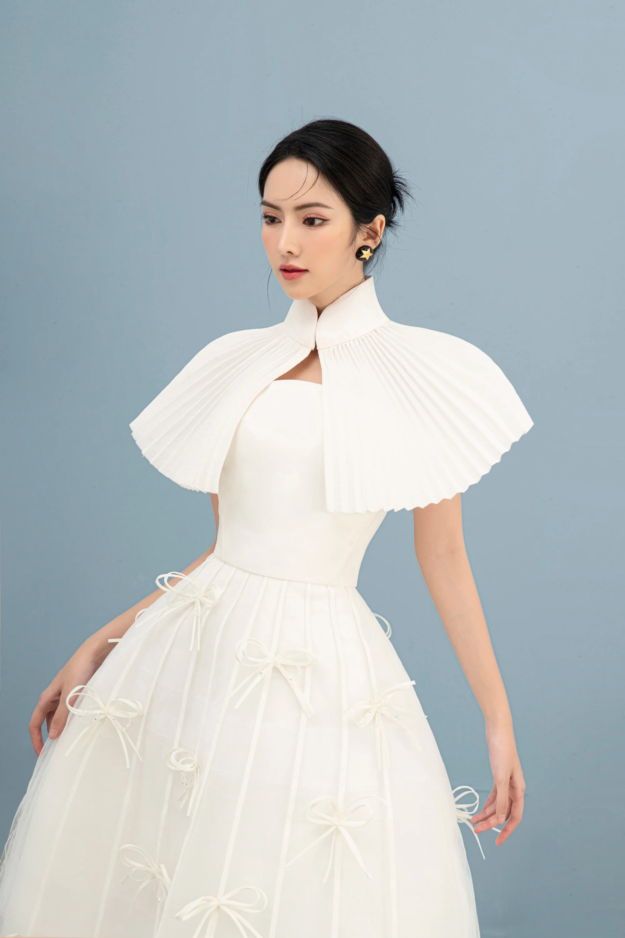 Adela Cape Bustier Dress - Image 7