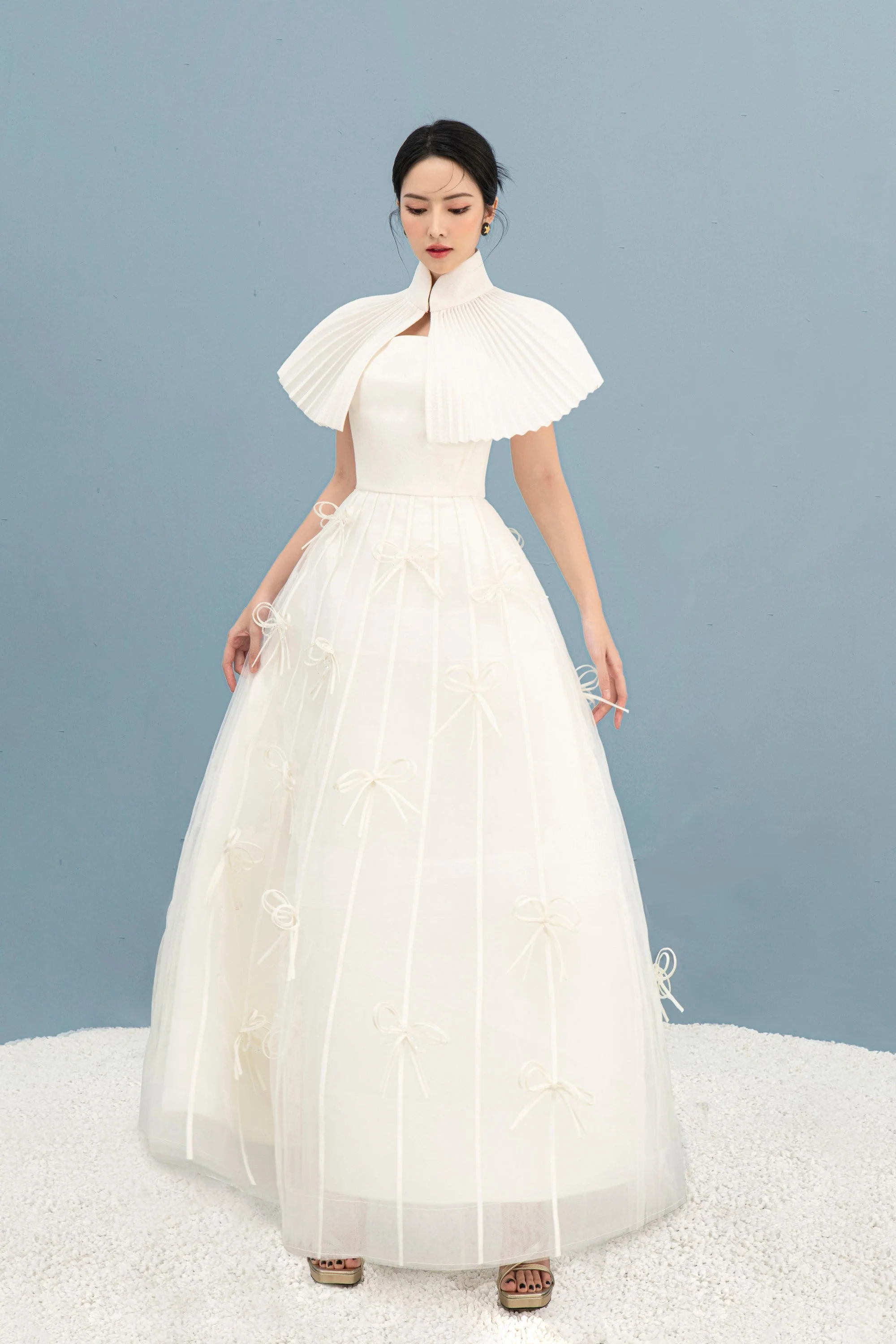 Adela Cape Bustier Dress - Image 8