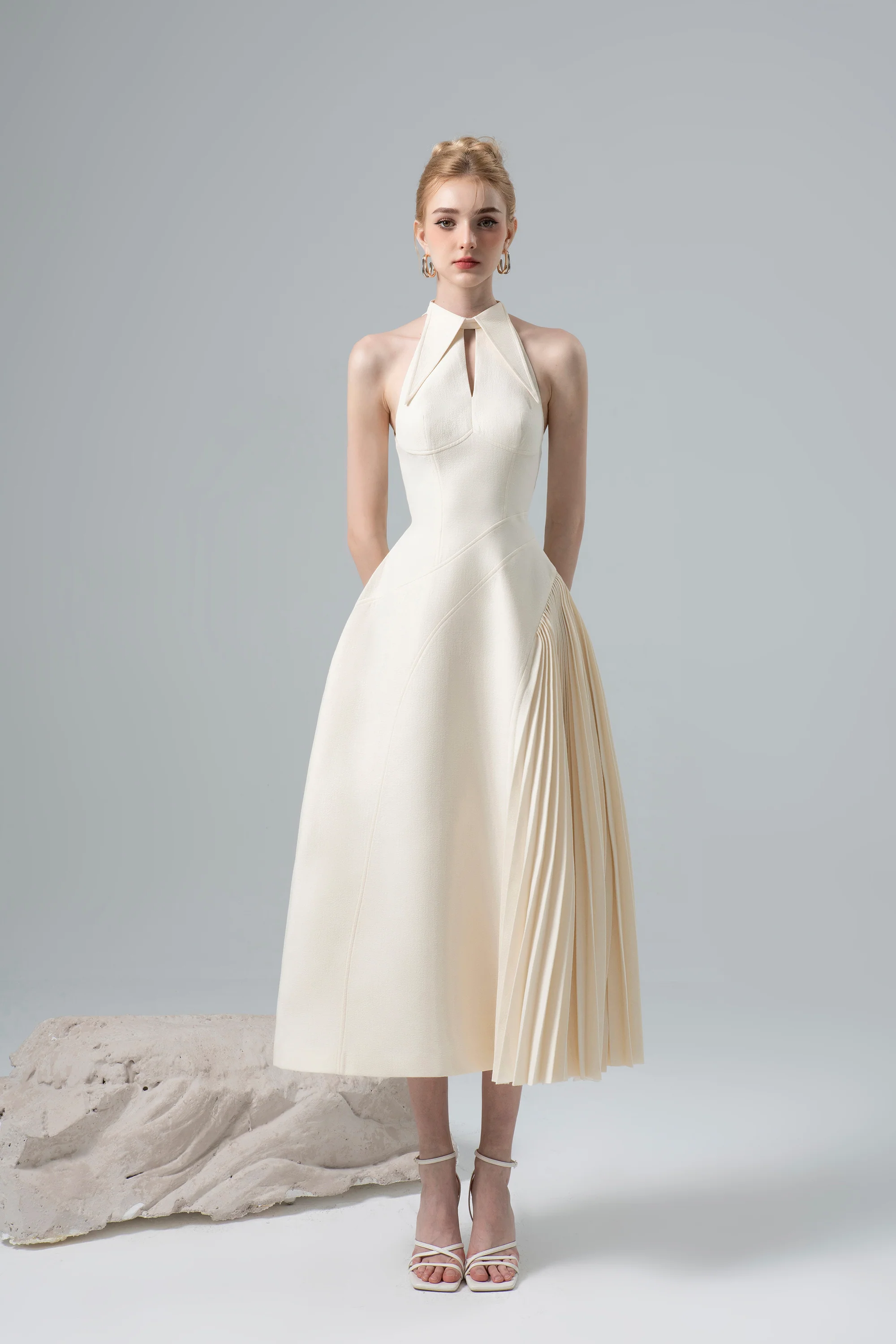 Charlene Halterneck Midi Dress - Image 3