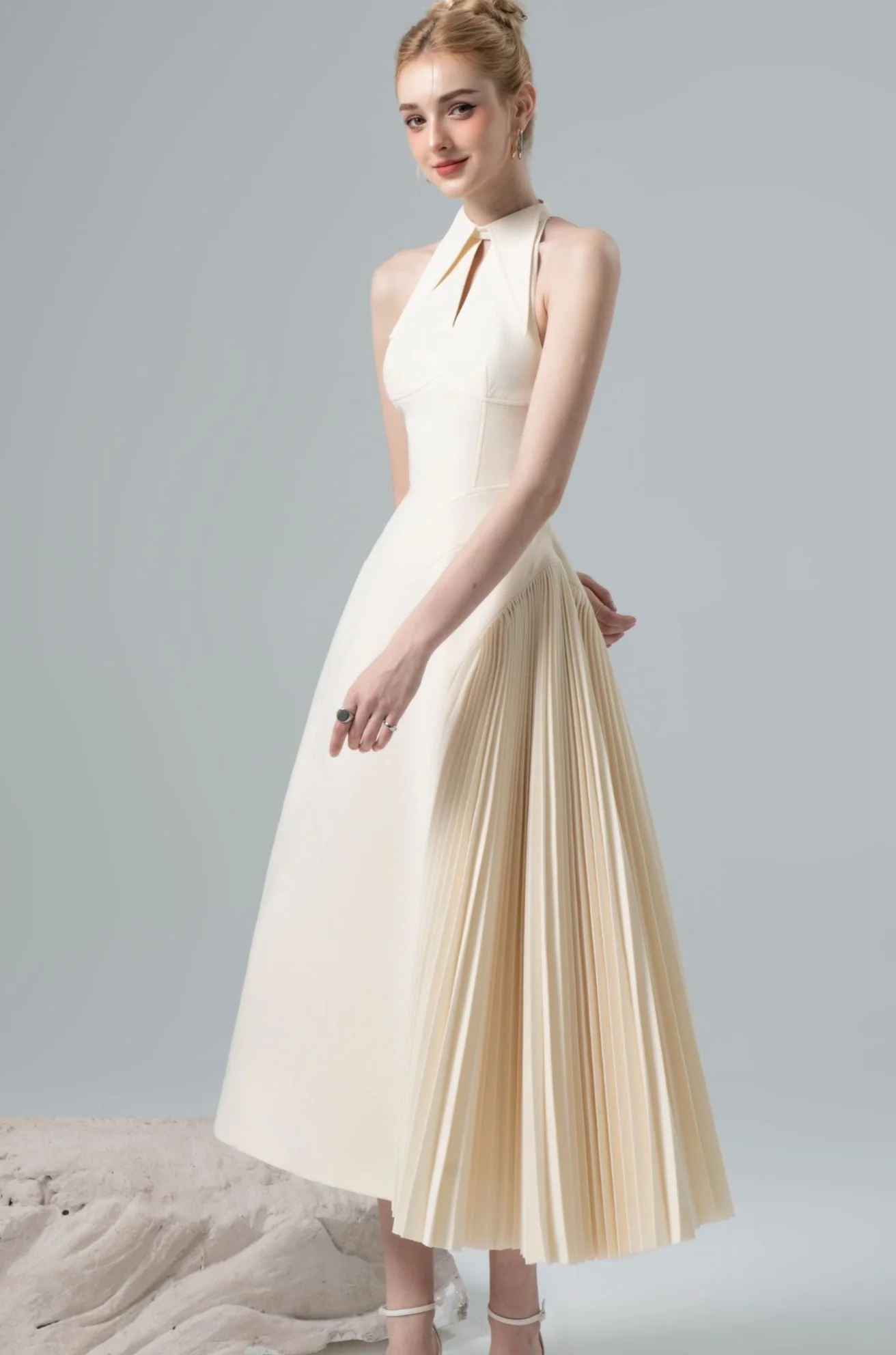 Charlene Halterneck Midi Dress - Image 5