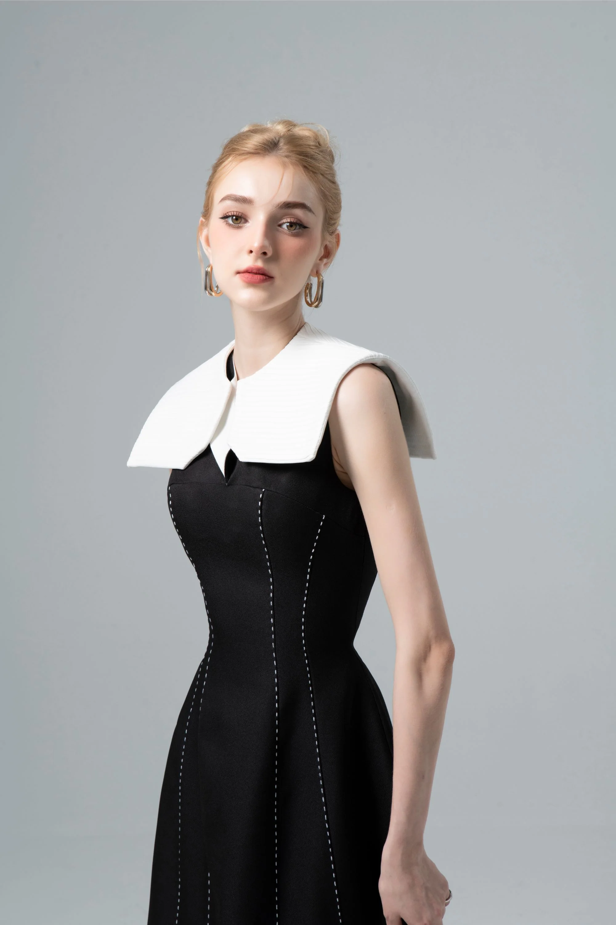 Emilia Stitching Midi Dress - Image 4
