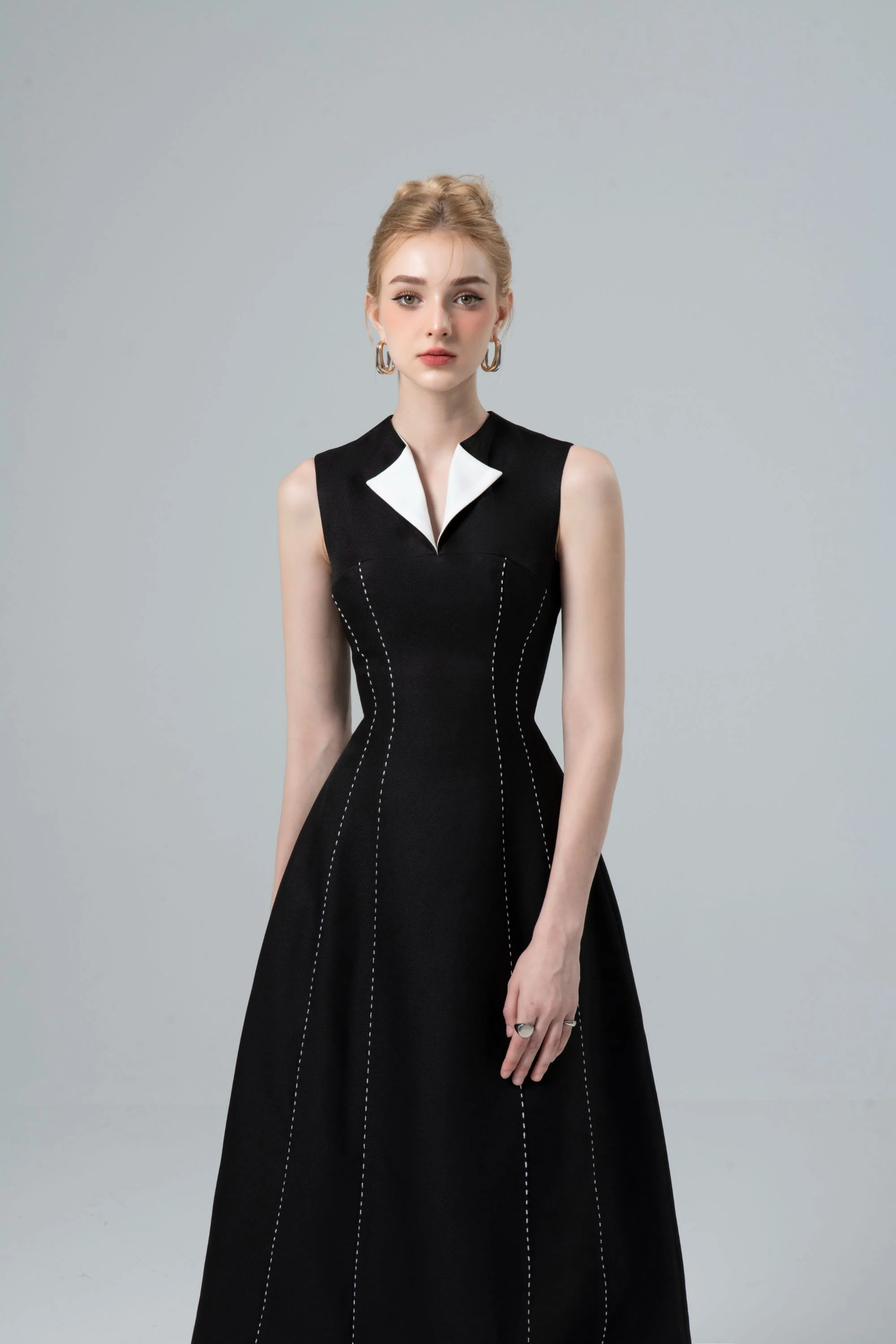 Emilia Stitching Midi Dress - Image 5